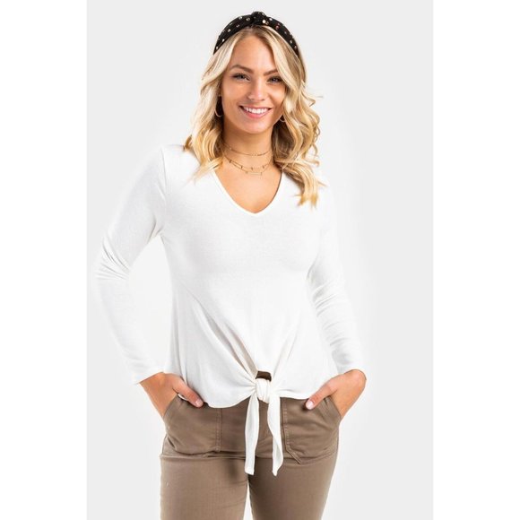 Francesca's | NWT Eliza Front Tie Basic Top - Picture 1 of 15